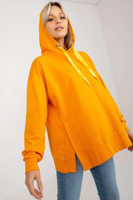 Tumši dzeltens džemperis ar kapuci un...