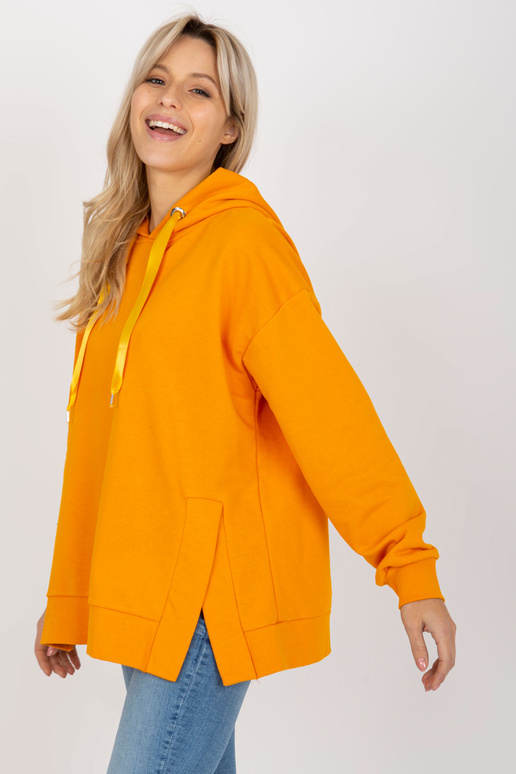 Tumši dzeltens džemperis ar kapuci un...