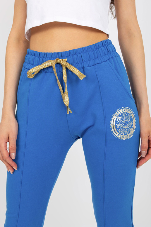 Tumši zilas sieviešu treniņbikses ar...