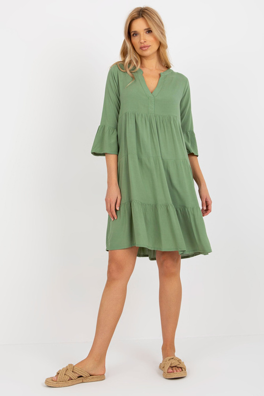 Haki krāsas vasaras kleita ar...