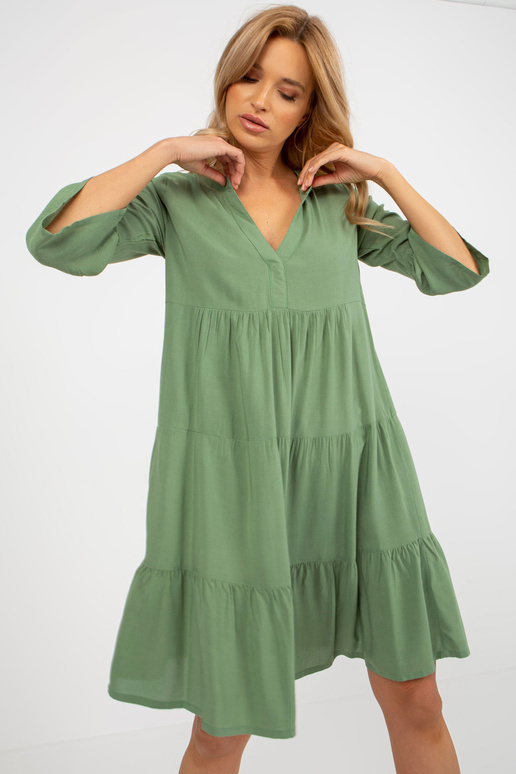 Haki krāsas vasaras kleita ar...