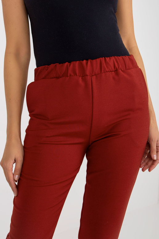 Bordo auduma uzvalka bikses ar kabatām