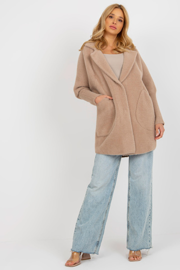 Bēšs brīvs alpakas mētelis... 2