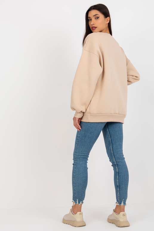 Bēšs džemperis bez kapuces ar liela...