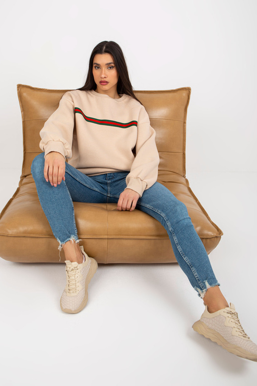 Bēšs džemperis bez kapuces ar liela...