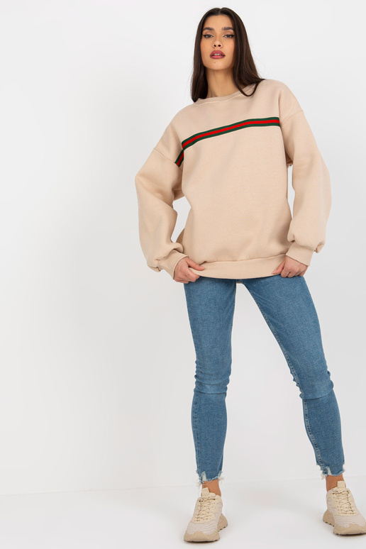 Bēšs džemperis bez kapuces ar liela...