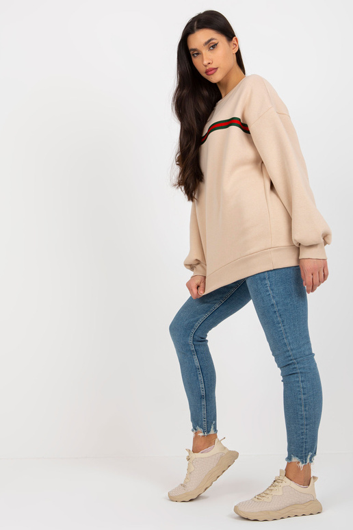 Bēšs džemperis bez kapuces ar liela...