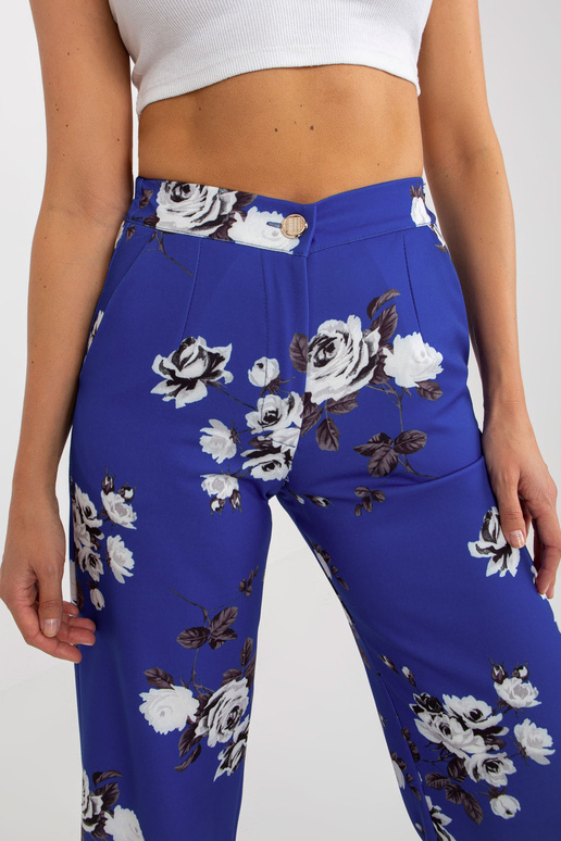Kobalta platas uzvalka bikses rozēs
