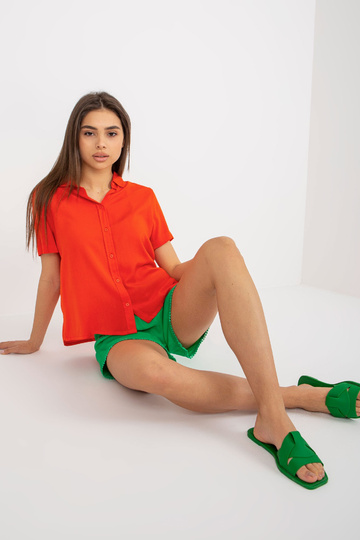 Oranža kreklblūze ar pogām... 2