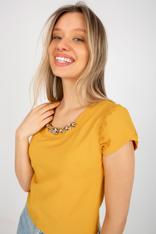 Tumši dzeltena svinīga blūze ar...