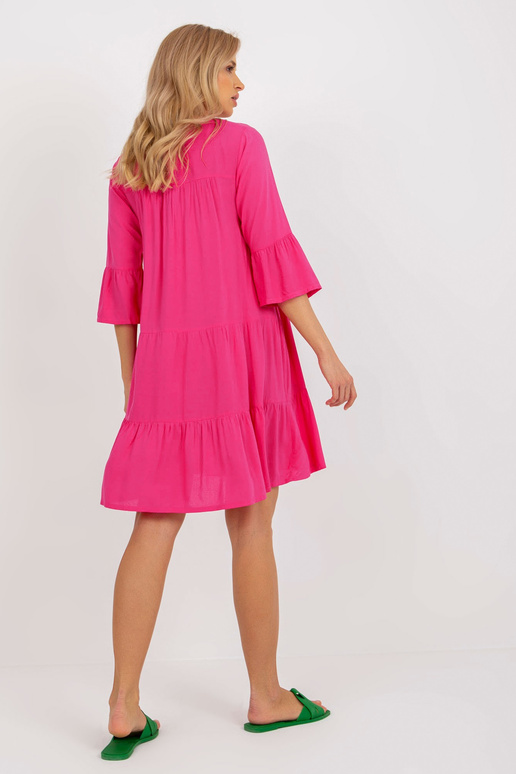 Fuksijas krāsas brīva kleita ar...