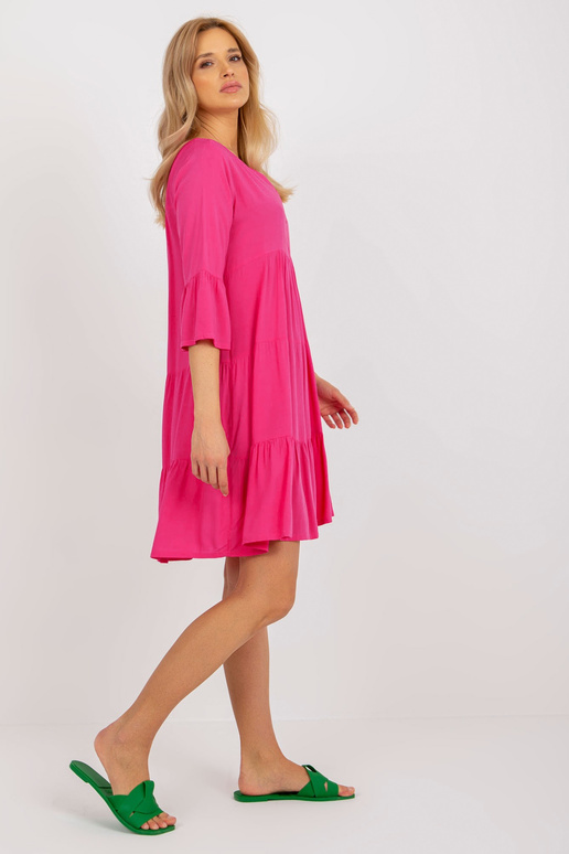 Fuksijas krāsas brīva kleita ar...