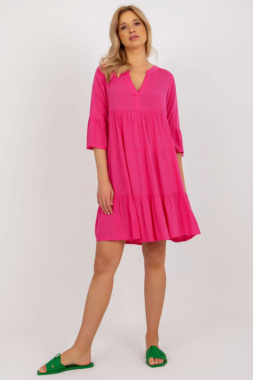 Fuksijas krāsas brīva kleita ar...