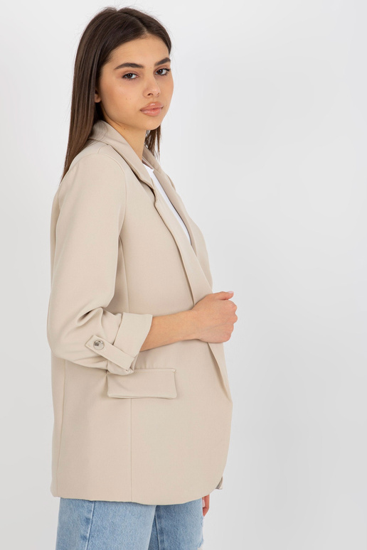 Gaiši bēšs sieviešu žakete bez... Gaiši bēšs sieviešu žakete bez...