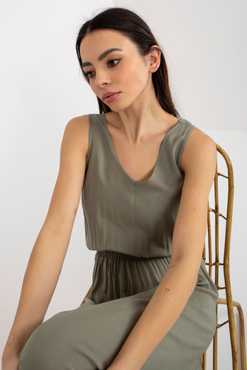 Khaki maksi kleita ar...