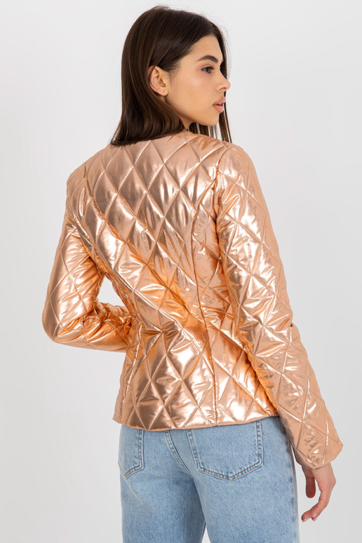 Zelta pārejas stepēta jaka ar kabatām