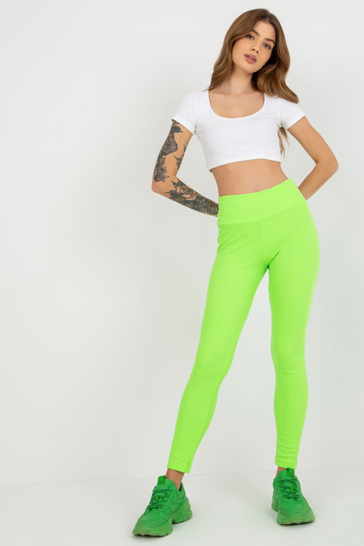 Fluo zaļi rievoti legingi basic...