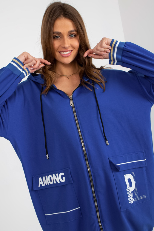 Tumši bēšs garš džemperis ar kapuci...