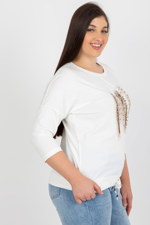 Ecru sieviešu liela izmēra blūze ar...