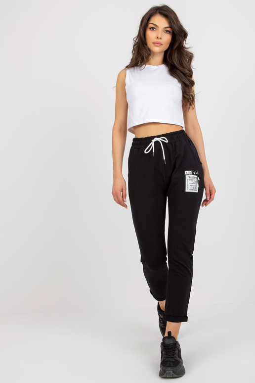 Melnas sieviešu sporta bikses ar potītēm