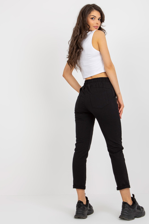 Melnas sieviešu sporta bikses ar potītēm