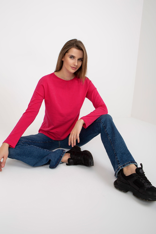 Sieviešu fuksijas kokvilnas blūze ar...