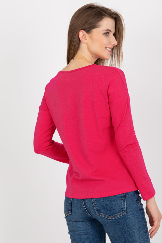 Sieviešu fuksijas kokvilnas blūze ar...