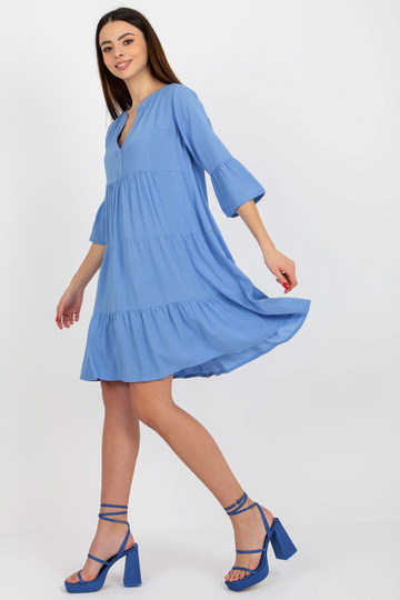 Gaiši zila brīva kleita ar... 2