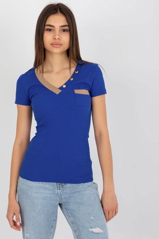 Tumši zila pieguļoša svītraina blūze...