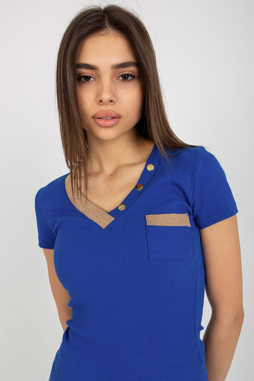 Tumši zila pieguļoša svītraina blūze...