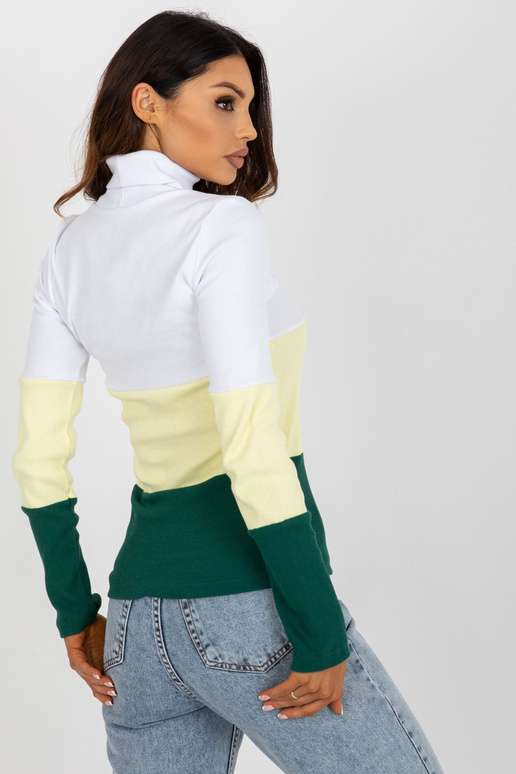 Balta un zaļa sieviešu pamata blūze...