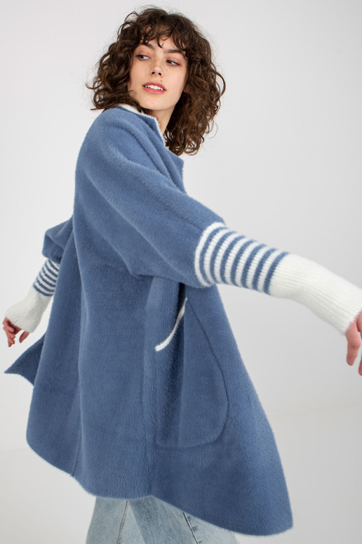 Tumši zils sieviešu Alpakas mētelis...