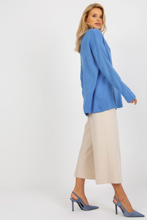 Zils sieviešu oversize džemperis ar...