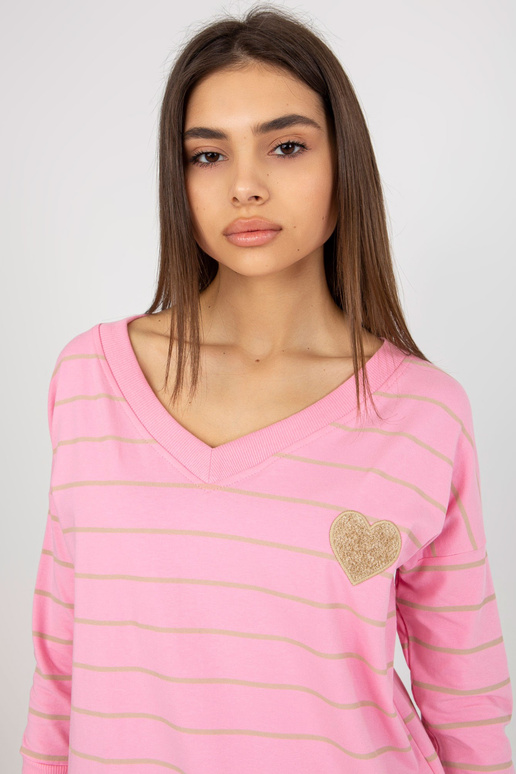 Rozā un bēša svītraina blūze ar BASIC...