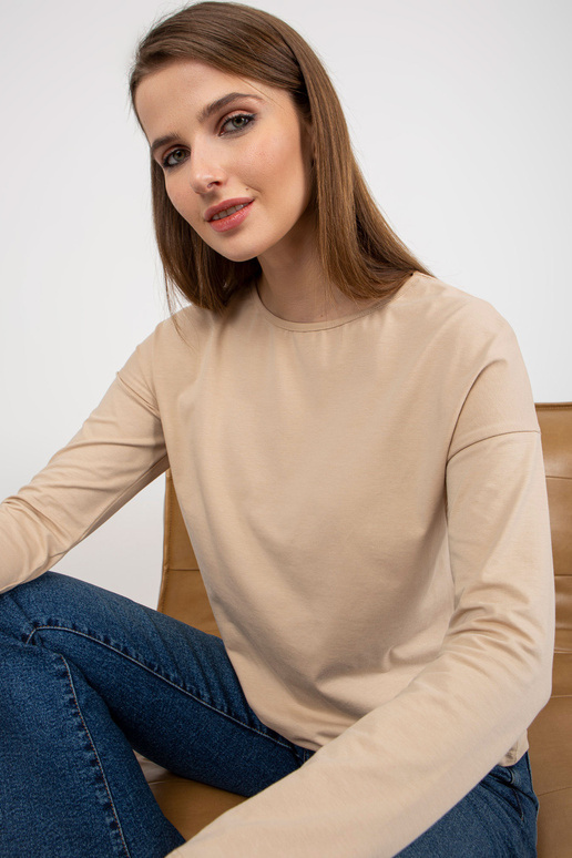 Bēša kokvilnas blūze ar garām...