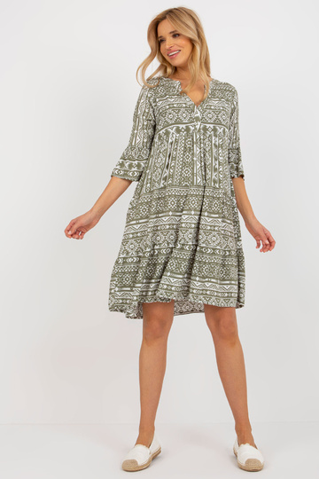 Khaki brīva BOHO kleita... 2