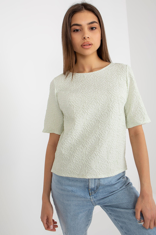 Gaiši zaļa svinīga blūze ar īsām...