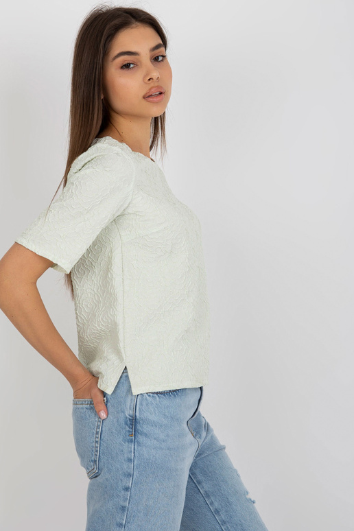 Gaiši zaļa svinīga blūze ar īsām...