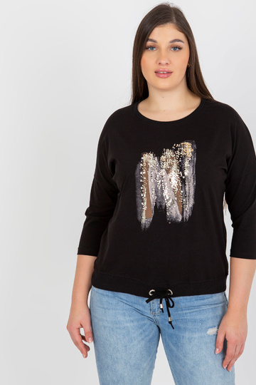 Melna plus izmēra blūze ar...