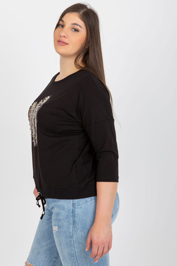 Melna plus izmēra blūze ar... 2