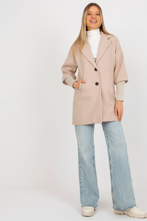 Bēšs mētelis ar izgriezumiem pie...