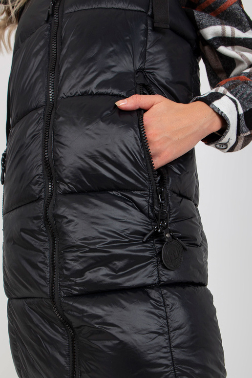 Melna gara dūnu veste ar kapuci FRESH...