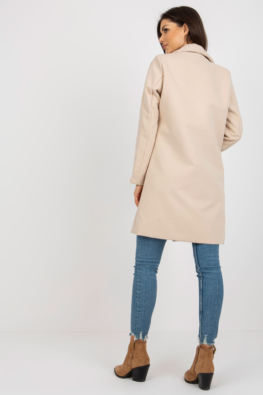 Bēšs elegants sieviešu mētelis ar...