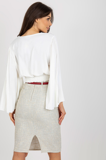 Ecru wrap svinīga blūze ar...