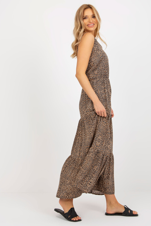 Brūna maxi kleita ar elastīgu...