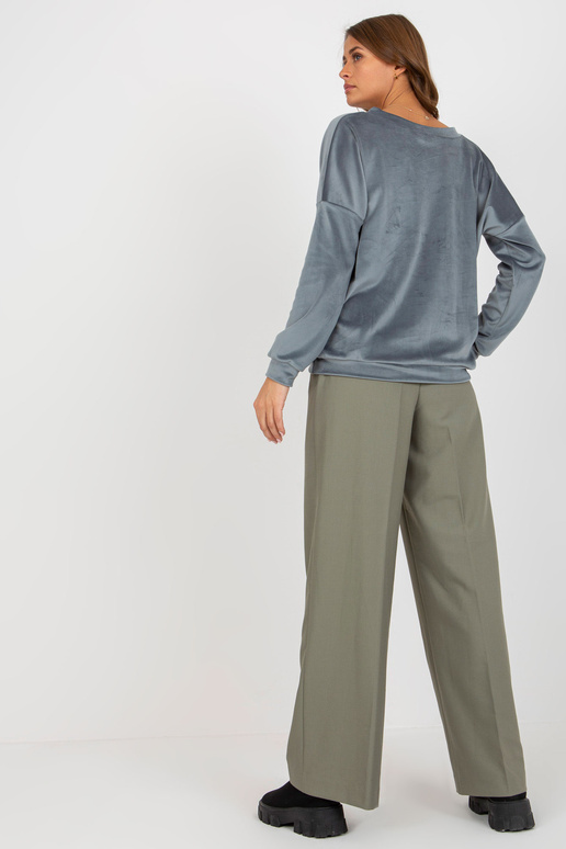 Netīri zila velūra džemperis bez...