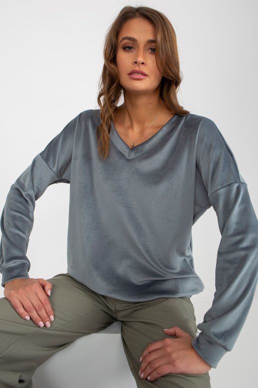 Netīri zila velūra džemperis bez...