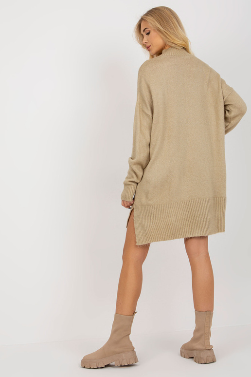 Bēšs garš oversize džemperis ar pusi...