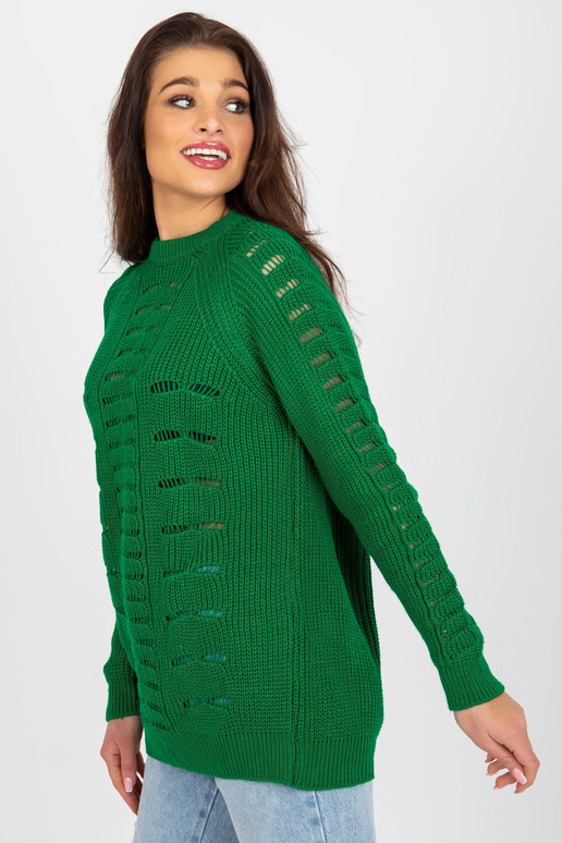 Zaļš, garš oversize džemperis ar...