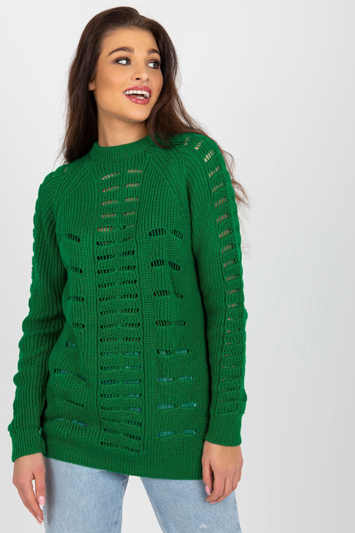 Zaļš, garš oversize džemperis ar...